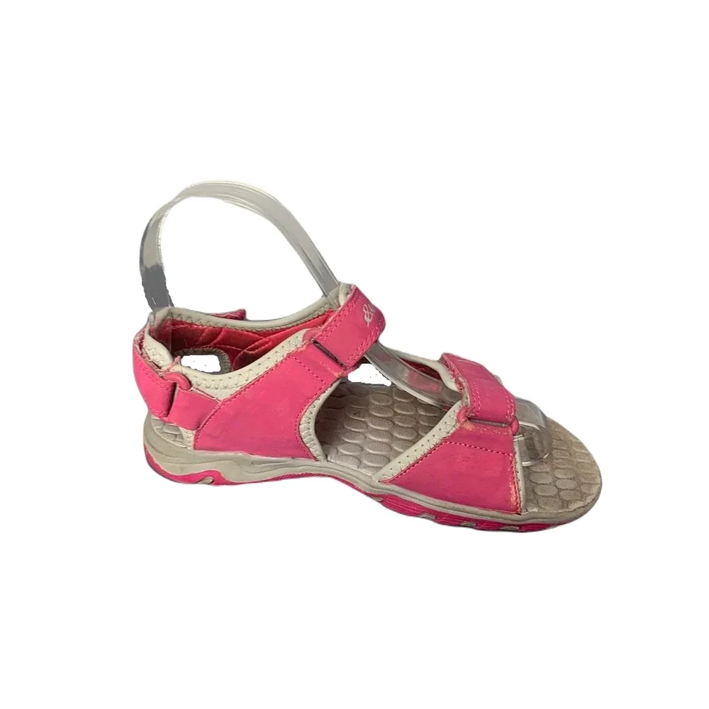 Eddie Bauer Girls Size 3 Pink & Beige Open-Toe Sandals With Adjustable Straps